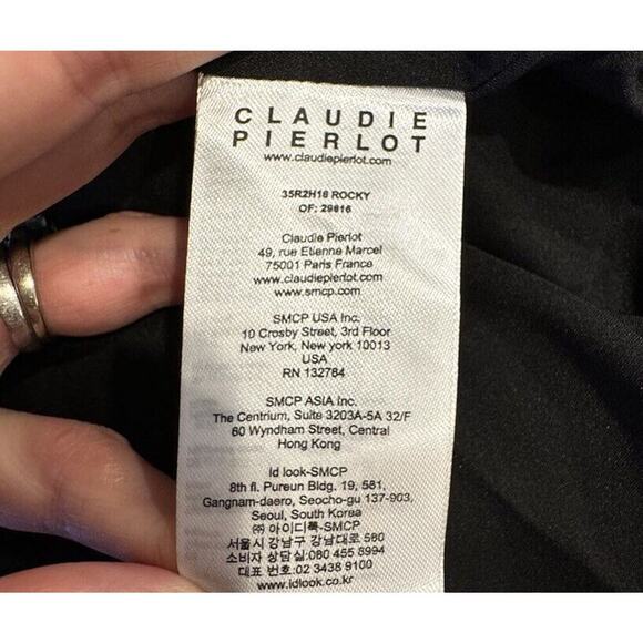 Claudie Pierlot Size 36 Black Lace Dress Open Back Retro Whimsy Goth Parisian - Picture 11 of 12